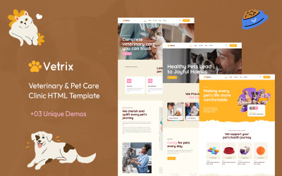 Vetrix | Szablon HTML5 dla kliniki weterynaryjnej i opieki nad zwierzętami