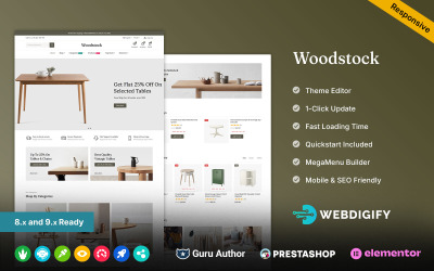 WoodStock - Marangozluk ve Tamirci Ahşap İşleme Prestashop Elementor Teması