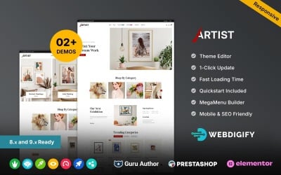 Artist - Art and Gallery Multipurpose Responsive Elementor Prestashop Theme