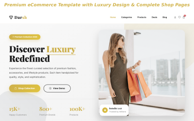 Darsh – Prémiová šablona pro e-commerce s luxusním designem a kompletními stránkami obchodu
