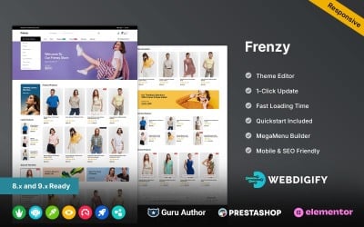Frenzy – Elementor Prestashop Theme für Mode und Einkaufszentrum (Mega Store)