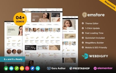 Gemstore – Schmuck-, Uhren- und Edelsteingeschäft (Prestashop Elementor-Theme)