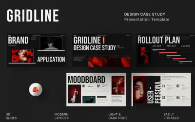 Gridline - Design Case Study PowerPoint Template