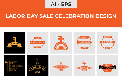Celebrazione dei saldi della Festa del Lavoro - Collezione di design Iconset