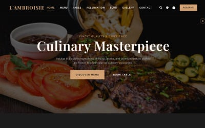 L'Ambroisie - Premium Luxury Restaurant HTML Website Template with Seating Map &amp;amp; Cart
