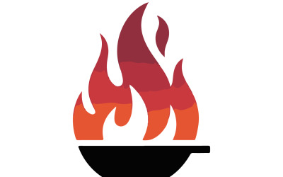 Lyxig Grill &amp;amp; Flame-logotyp i rött