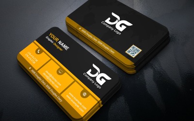 Modello di biglietto da visita nero di lusso, modificabile in Adobe Photoshop, design PSD di alta qualità.