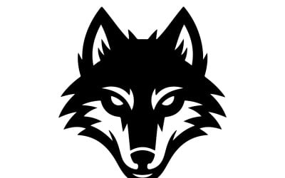 Modern Dark Wolf Head Logo Design