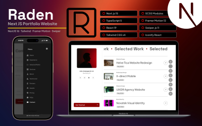 Raden — Modèle de site web portfolio personnel | Next.js 15 + Tailwind CSS v4