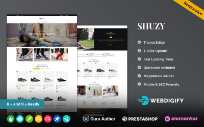 Shuzy - Schoenen, mode en een multifunctioneel Prestashop Elementor-thema