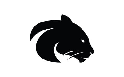 Svart phanter ikon logotyp design illustration V4