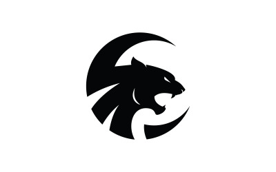 Svart phanter ikon logotyp design illustration V8