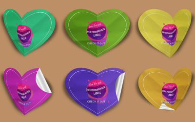 Custom Shape Realistic Sticker Mockup PSD