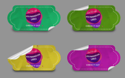 Design Booster Realistic Sticker Mockup Vol 23