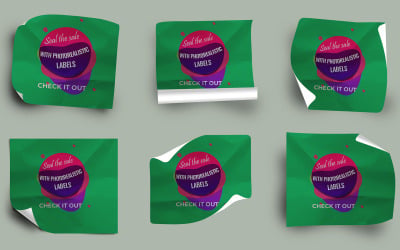 Design Booster Realistic Sticker Mockup