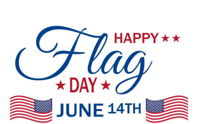 Happy Flag Day June 14th American Flag Celebration Poster With Stars And Stripes Typography