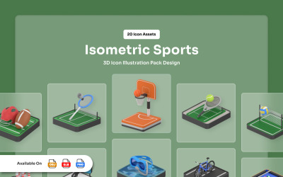 Isometriska sport 3D-ikoner