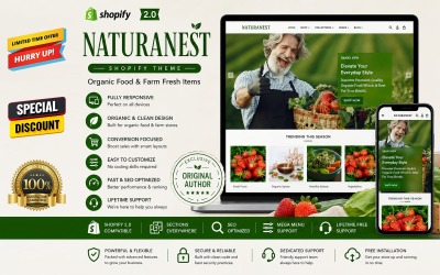 NaturaNest – Šablona Shopify pro obchody s biopotravinami a čerstvými farmářskými produkty