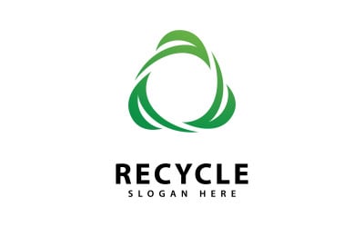 Icona vettoriale del logo di riciclo. Illustrazione del simbolo di riciclo verde V12