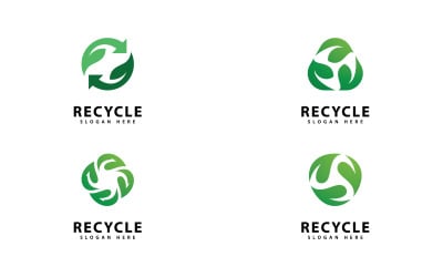 Icona vettoriale del logo di riciclo. Illustrazione del simbolo di riciclo verde V13