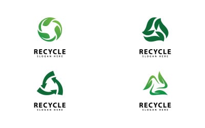 Icona vettoriale del logo di riciclo. Illustrazione del simbolo di riciclo verde V15