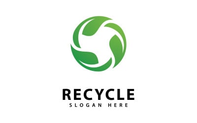 Icona vettoriale del logo di riciclo. Illustrazione del simbolo di riciclo verde, design V2