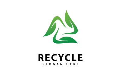 Icona vettoriale del logo di riciclo. Illustrazione del simbolo di riciclo verde V3