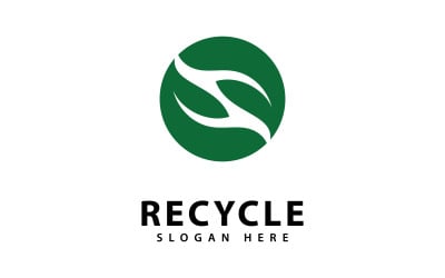 Icona vettoriale del logo di riciclo. Illustrazione del simbolo di riciclo verde V4