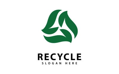 Icona vettoriale del logo di riciclo. Illustrazione del simbolo di riciclo verde V5