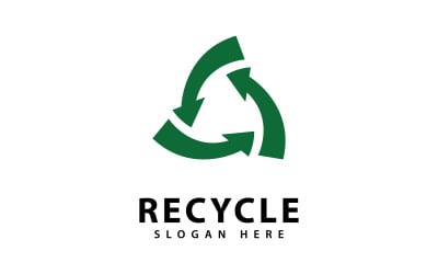 Icona vettoriale del logo di riciclo. Illustrazione del simbolo di riciclo verde in formato V8.