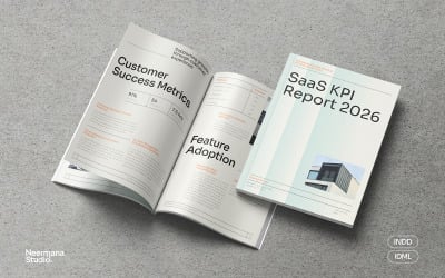 Report KPI SaaS con sfumatura turchese