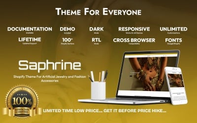 Saphrine – Shopify Theme for Artificial Jewelry and Fashion Accessories