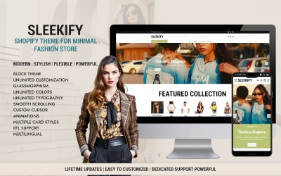 Sleekify – Shopify-tema för minimalistisk modebutik