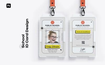 Student ID Card Template PSD – Professional School &amp;amp; College Design Vol 07