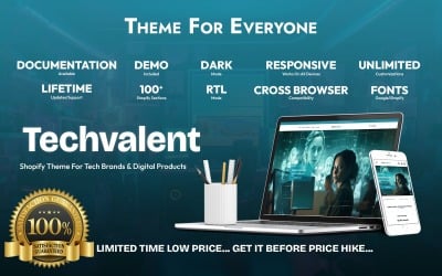 Techvalent – Tema de Shopify para marcas tecnológicas | Glassmorphism Design