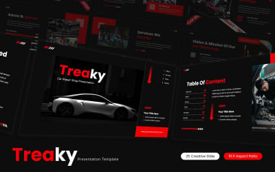 Treaky - Bilverkstad PowerPoint-mall
