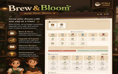 Brew&amp;amp;Bloom | Simulátor kavárny | HTML5 hry