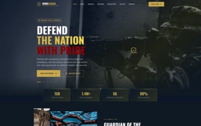 IRONGUARD - Modello di landing page CSS per servizi militari e esercito Tailwind