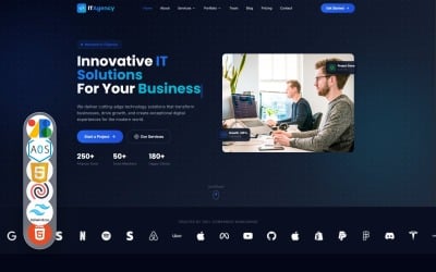 ITAgency - Multipurpose Technology Services tailwindcss, HTML 5, Template
