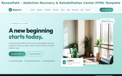 RenewPath – Szablon HTML dla Centrum Rehabilitacji i Leczenia Uzależnień