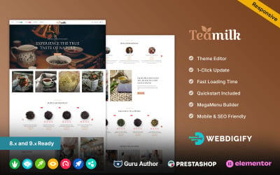 TeaMilk - Tea, Coffee and Herbal Nutrition Store Prestashop Elementor Theme