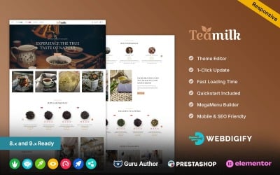 TeaMilk - Tienda de té, café y nutrición herbal - Tema de Prestashop Elementor