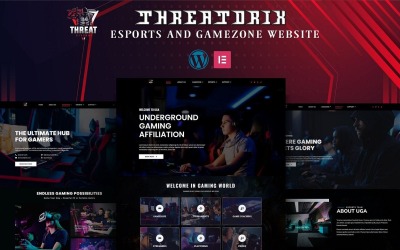 Threatorix - Набор шаблонов Elementor для киберспорта и игровых зон