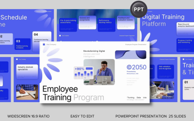 White Purple Employee Training Program PPT
