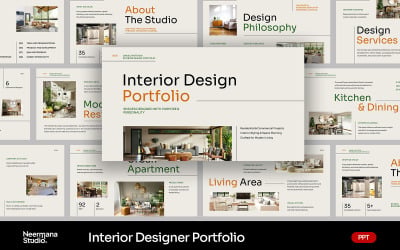 Beige Minimal Interior Design Portfolio PPT