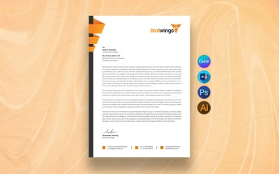 Custom Letterhead Template for Word &amp;amp; Canva Editable Business Letterhead