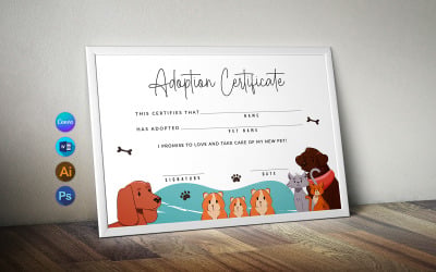 Dog Adoption Certificate Canva Template