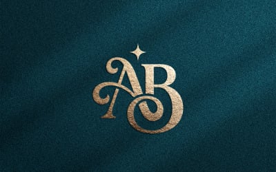 Elegant AB-monogram Lyxig skönhetslogotyp