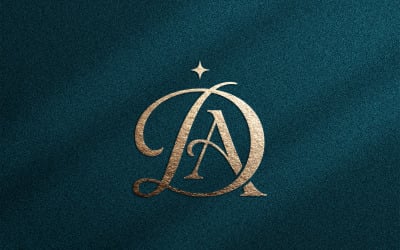Elegant DA-monogram Lyxig skönhetslogotyp