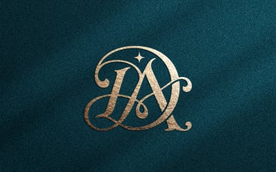 Elegant DA Monogram Luxury Cosmetic Logo